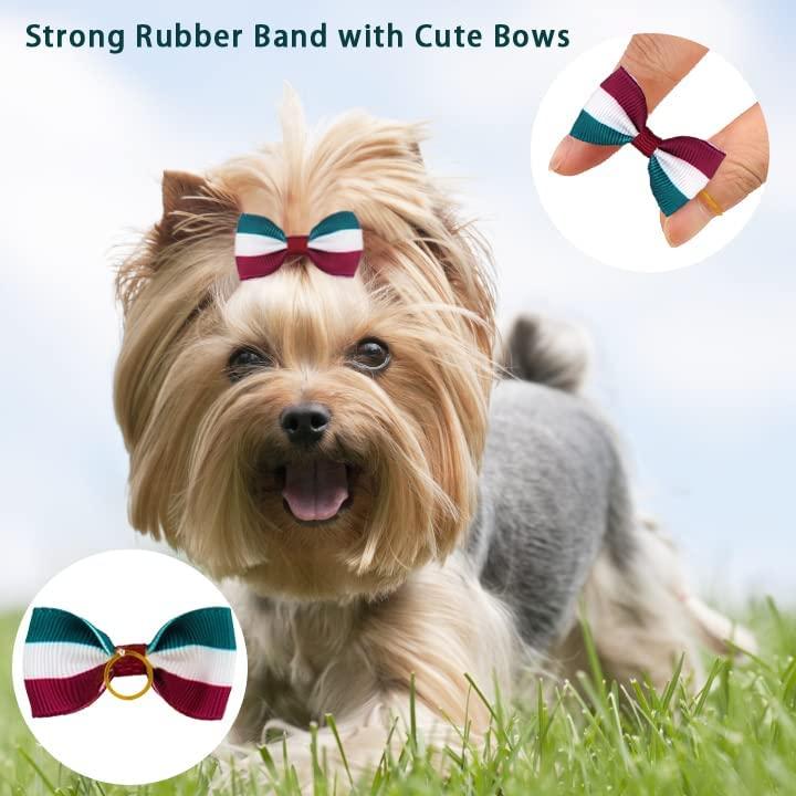 【並行輸入品】 Yxiang 100PCS Dog Bows  Cute Dog Hair Bows Yorkie Puppy Bows with Rの画像