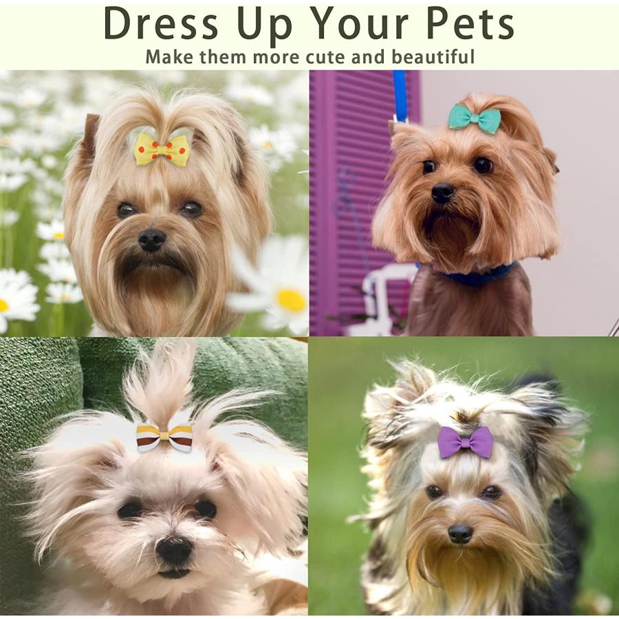 【並行輸入品】 Yxiang 100PCS Dog Bows  Cute Dog Hair Bows Yorkie Puppy Bows with Rの画像