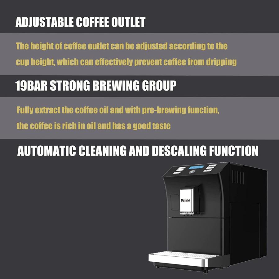 Fully Automatic Espresso Machine  One touch Coffee Machine  Stainless Steel  Black　並行輸入品 【Sachets】