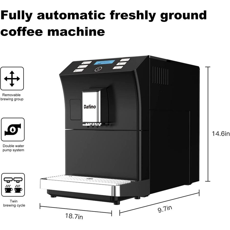 Fully Automatic Espresso Machine  One touch Coffee Machine  Stainless Steel  Black　並行輸入品 【Sachets】