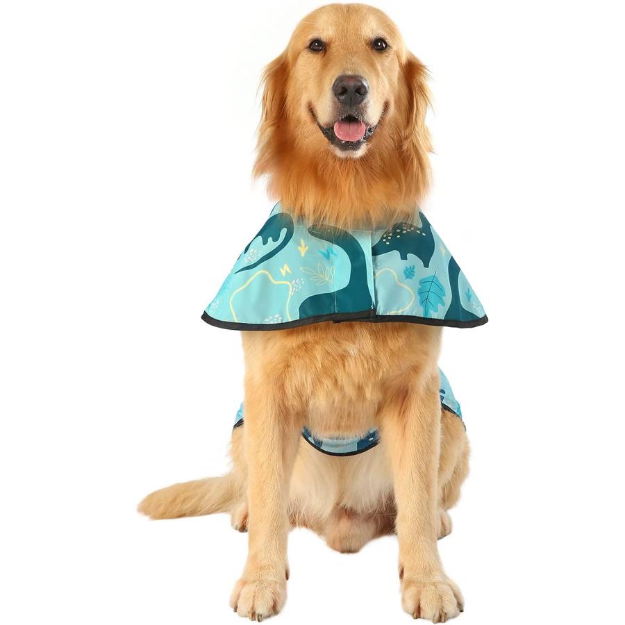 限定金額送料無料 HDE Dog Raincoat Hooded Slicker Poncho for Small to X-Large Dogs and Puppies (Dinosaurs Large)　並行輸入品