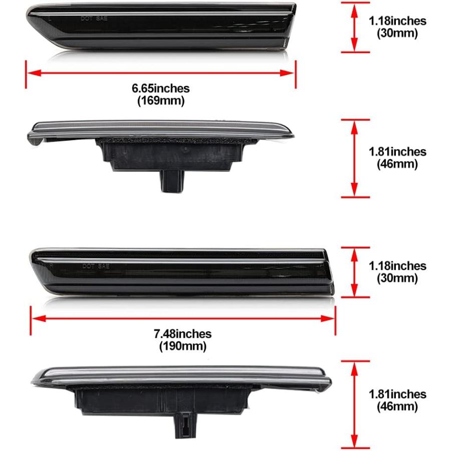 【並行輸入品】 NJSBYL Amber/Red LED Side Marker Lights for Acura TL 2004 2005 2006_7