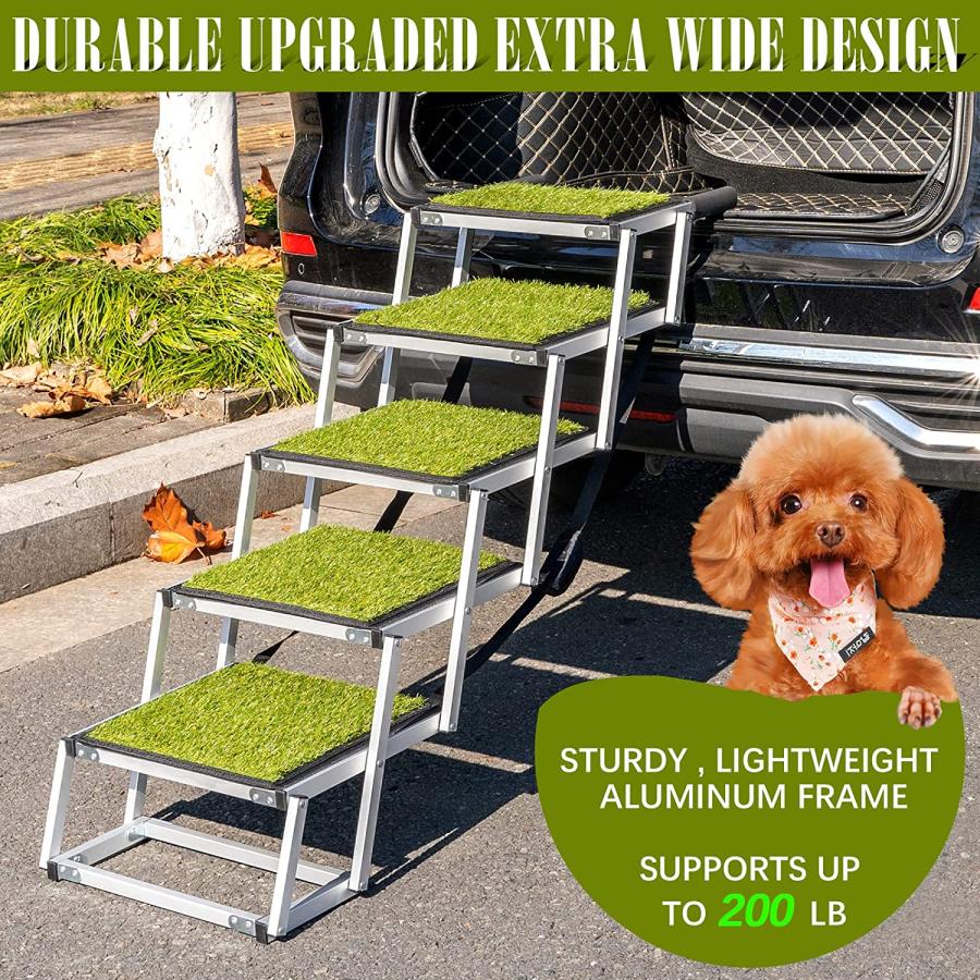 ドッグスロープ ペットスロープ 折りたたみ式 人工芝 並行輸入品】 大型犬用階段 折りたたみ式ペットスロープ 人工芝付き