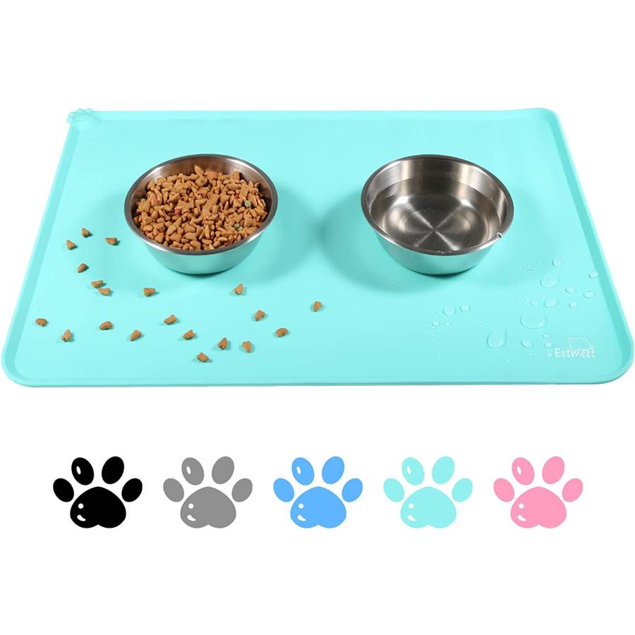Cat Food Mat Dog Cat Bowl Mats for Food and Water Silicone Pet Food