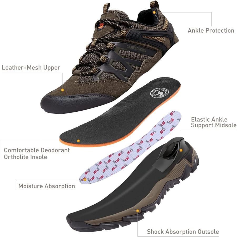 【並行輸入品】 CAMEL CROWN Hiking Shoes Men Breathable Non-Slip Sneakers Lightweig_2