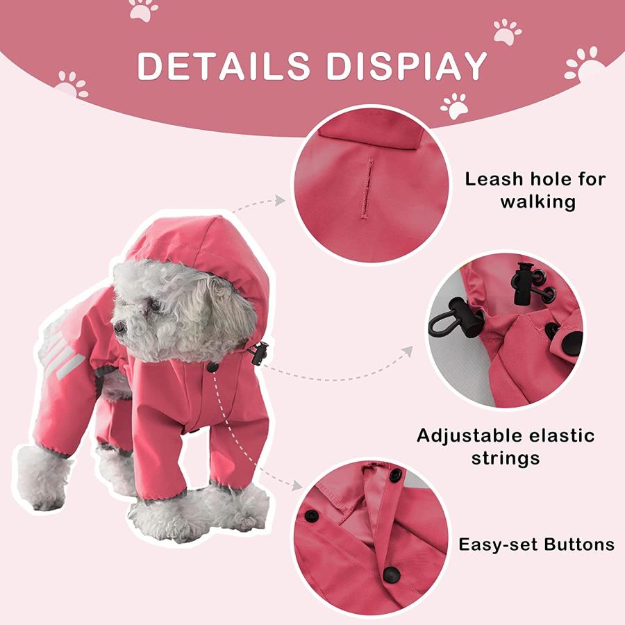 【並行輸入品】 Cosibell Waterproof Puppy Dog Raincoats with Hood for Small Medium