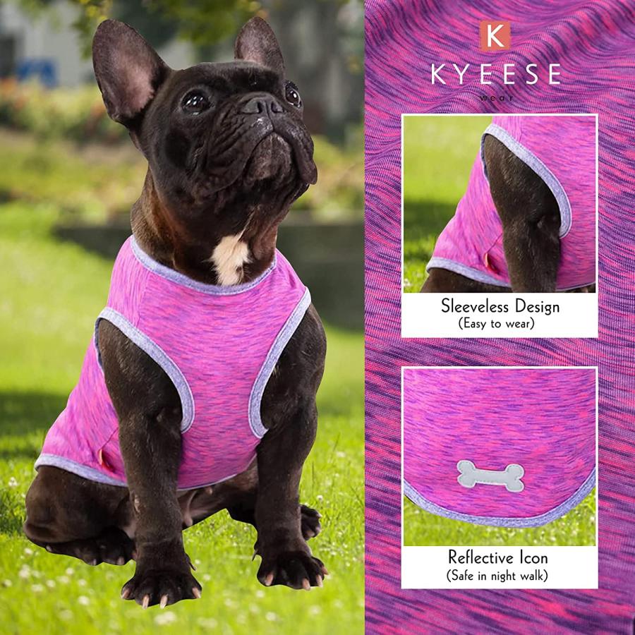 人気デザイナー KYEESE 2 Pack Sun Protection Dog Shirts Quick Dry Soft Stretchy Dog T-Shirts with Reflective Label T