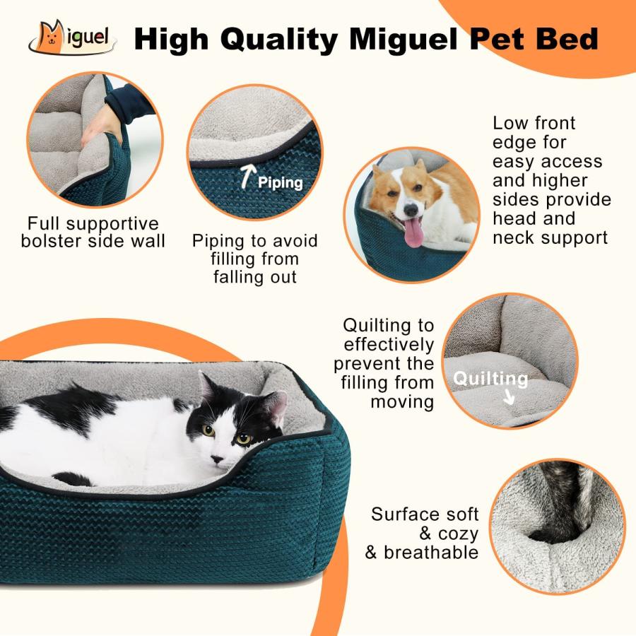 【並行輸入品】 Miguel Dog Beds with Removable Cushion for Medium Dogs Washable Re_2
