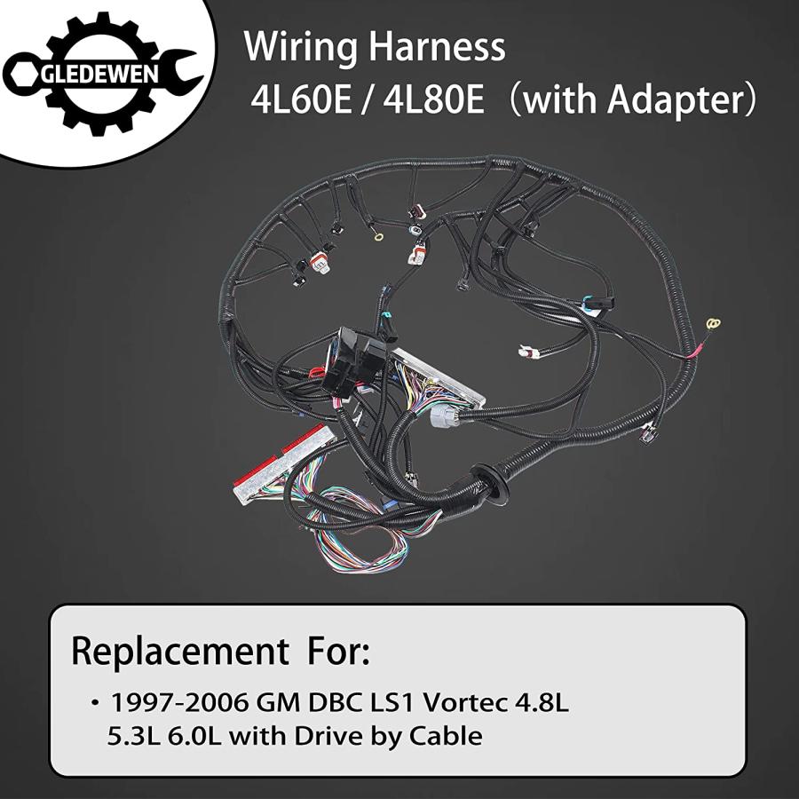 Standalone　Wiring　Harness　Vortec　Drive　GM　6.0L　Compatible　4.8L　4L80E　with　LS1　4L60E　Transmissions　with　DBC　5.3L　Cable　Engine　by　or　1997-2006　Thr