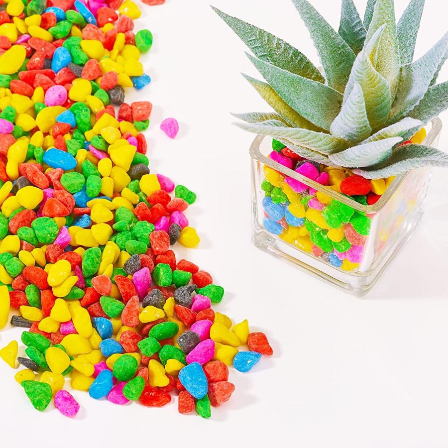 JINWOKEJI 小さなカラフルな装飾石 ミニ砂利石 水族館 砂利 川岩