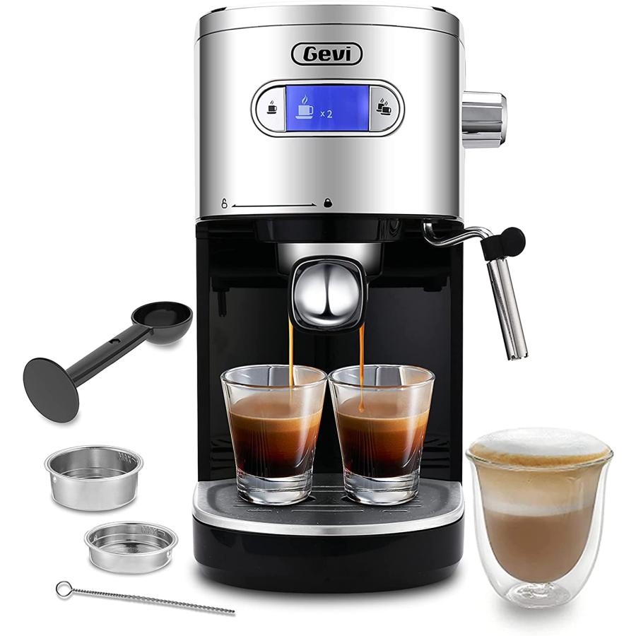 Gevi Espresso Machines 20 Bar Fast Heating Cappuccino Machine with Milk