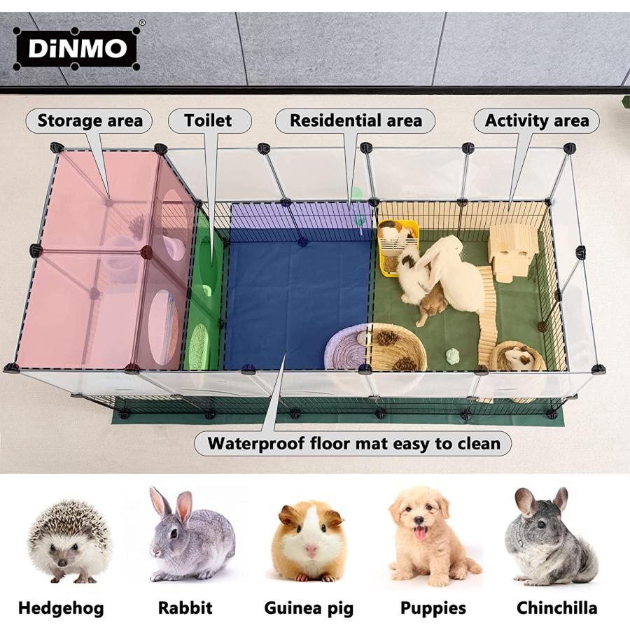 【並行輸入品】 DINMO Small Animal Playpen with Oxford Mat  24 inches Height  Pet Eの画像