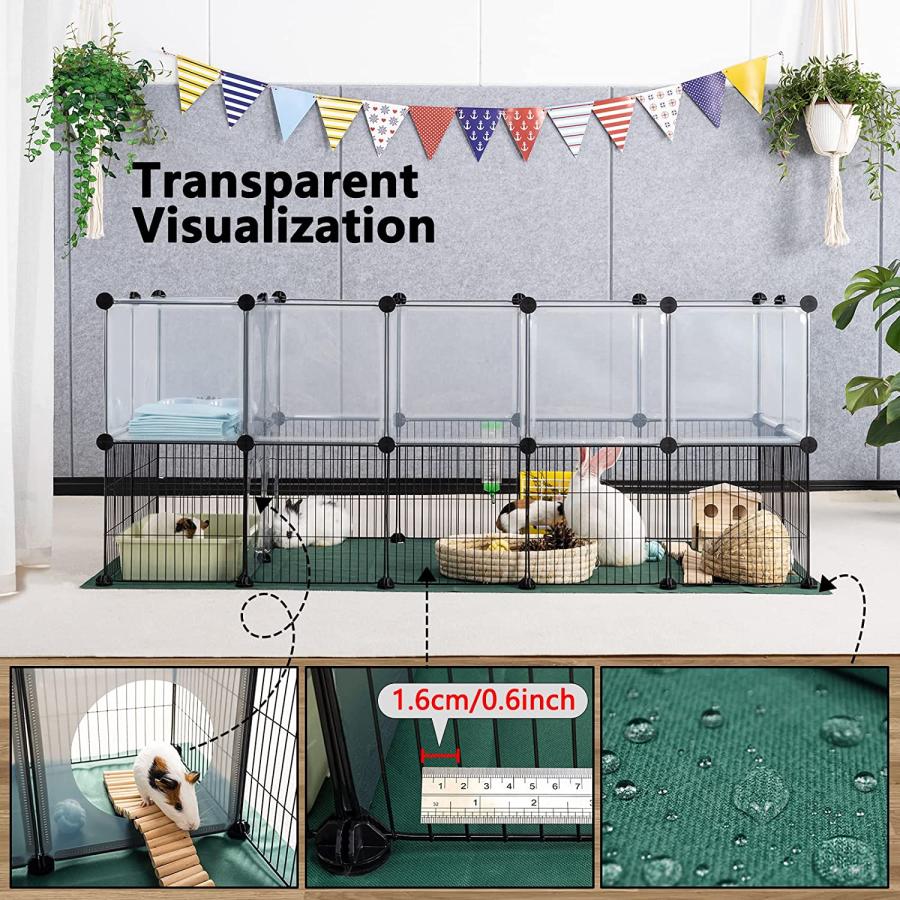 【並行輸入品】 DINMO Small Animal Playpen with Oxford Mat  24 inches Height  Pet Eの画像
