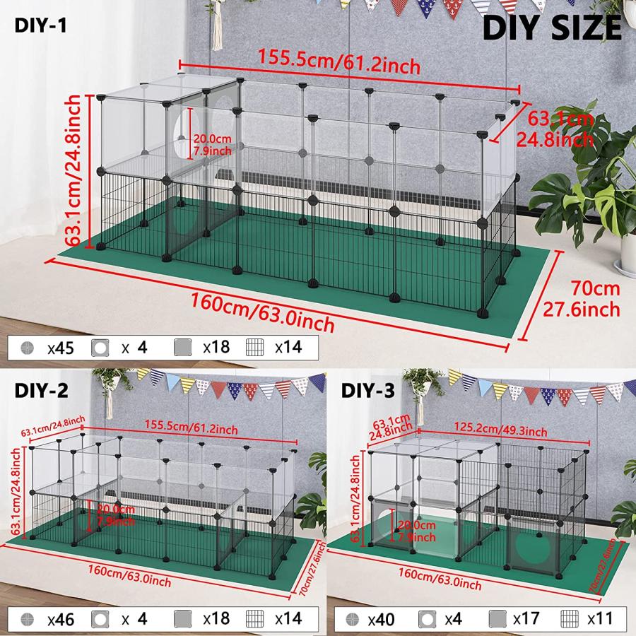 【並行輸入品】 DINMO Small Animal Playpen with Oxford Mat  24 inches Height  Pet Eの画像