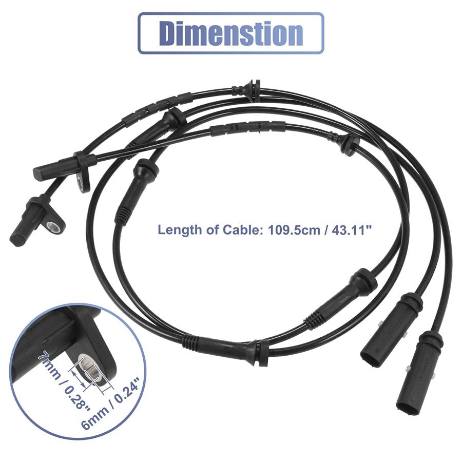 【並行輸入品】 X AUTOHAUX 2pcs ABS Wheel Speed Sensor Front Left Right 34526869292_2