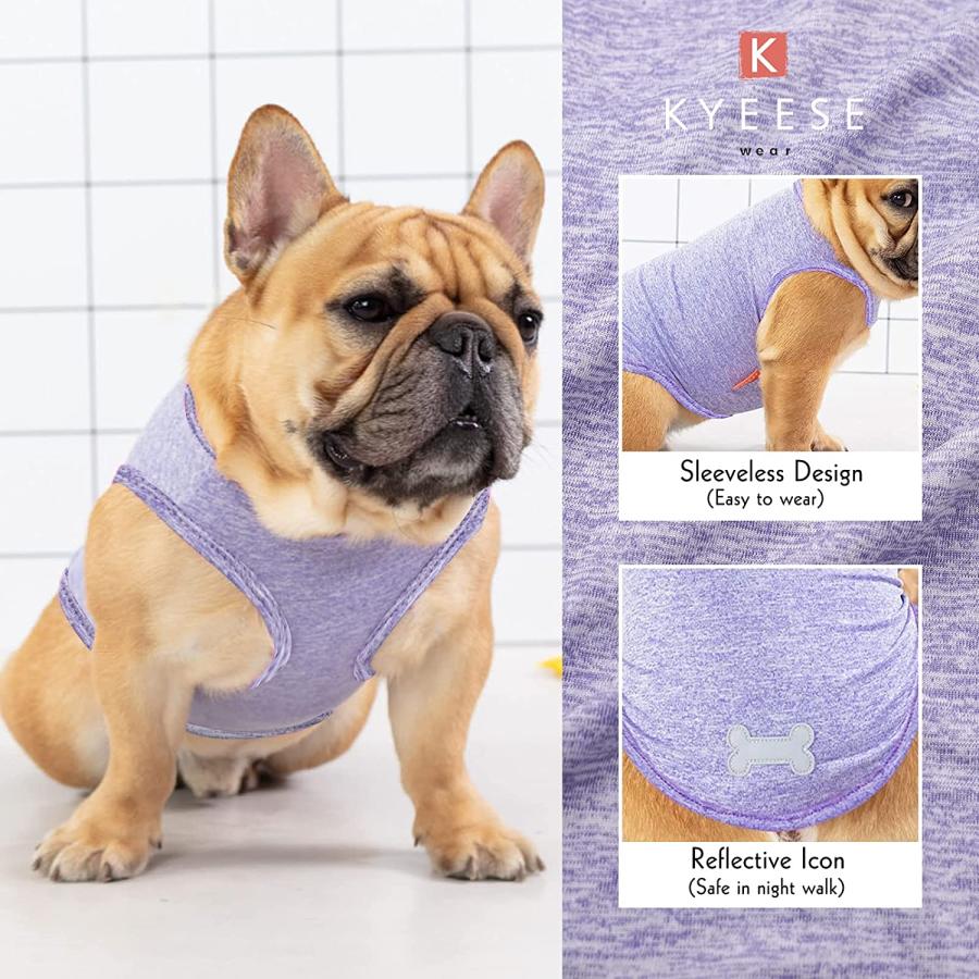 素敵な KYEESE 2 Pack Dog Shirts Quick Dry Soft Stretchy Dog T-Shirts with Reflective Label Tank Top Sleevel