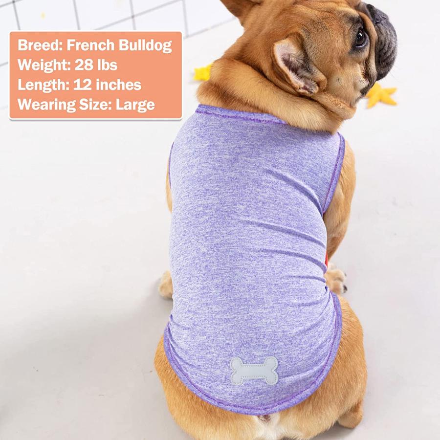 素敵な KYEESE 2 Pack Dog Shirts Quick Dry Soft Stretchy Dog T-Shirts with Reflective Label Tank Top Sleevel