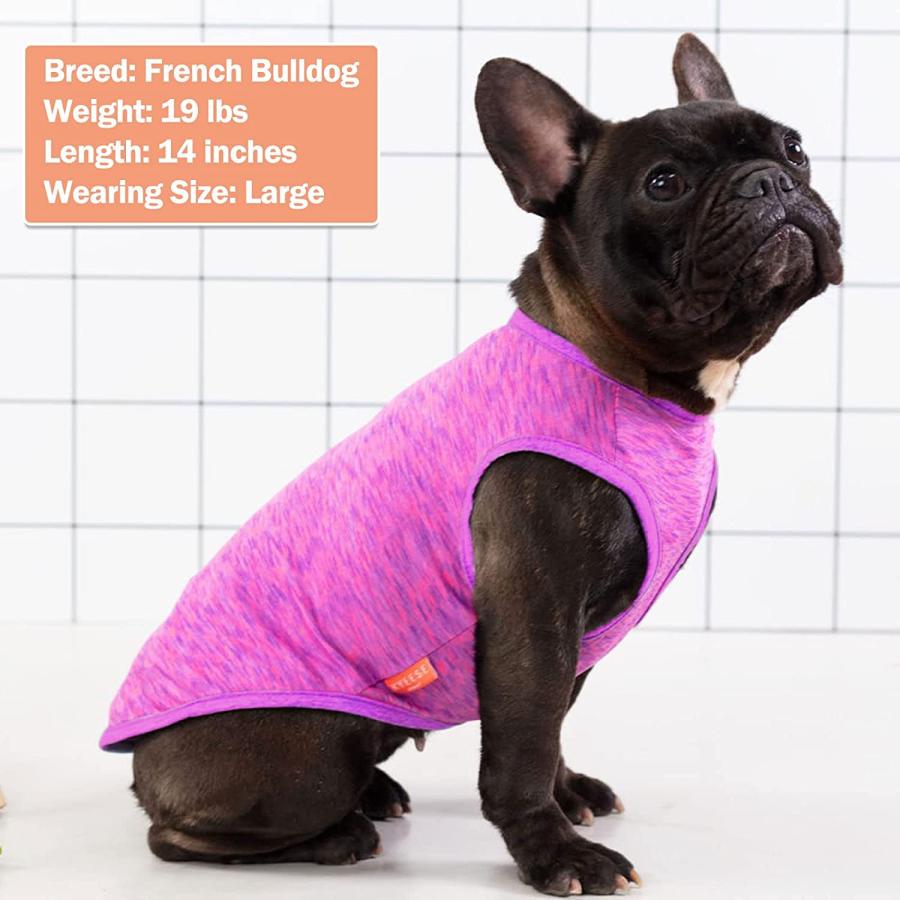 冬セール開催中 KYEESE 2 Pack Dog Shirts Quick Dry Soft Stretchy Dog T-Shirts with Reflective Label Tank Top Sleevel
