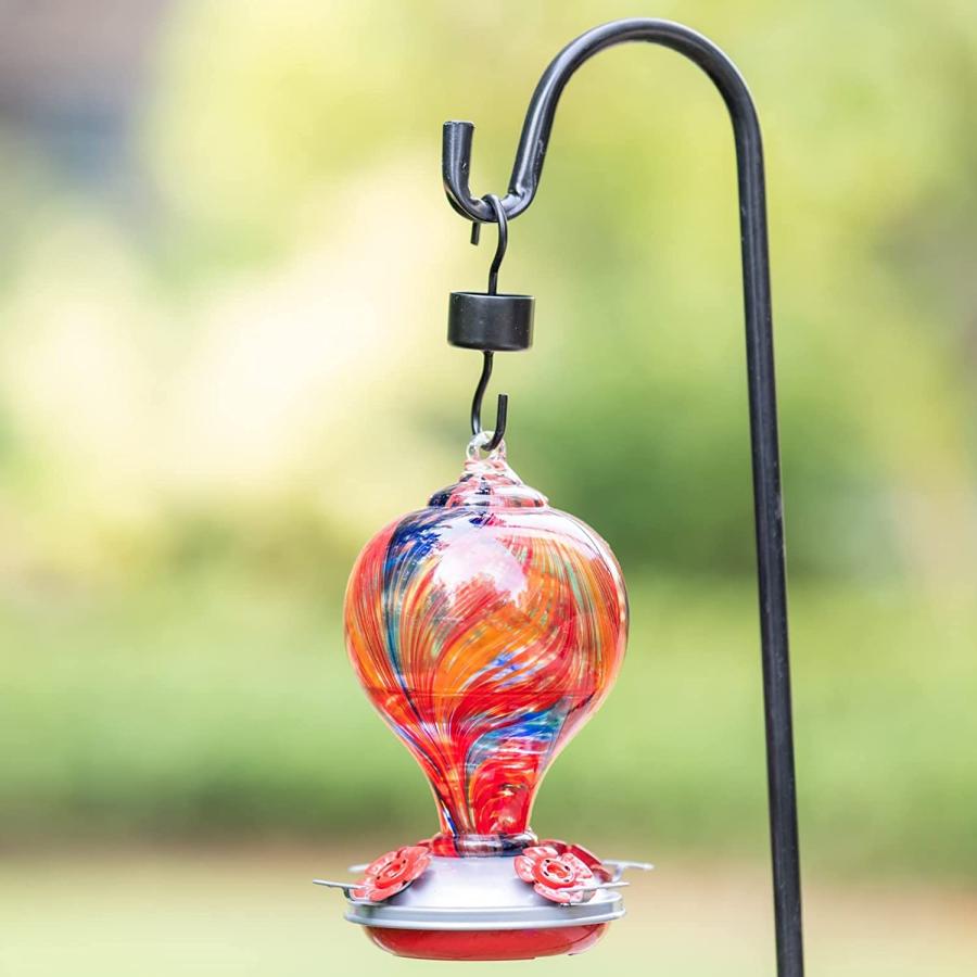 Muse Garden Hummingbird Feeders for Outdoors Hanging  Blown Glass Hummingbird Feeder  Unique Hummingbird Gifts for Bird Lovers  Containing Ant Moat｜dep-good-choice｜04