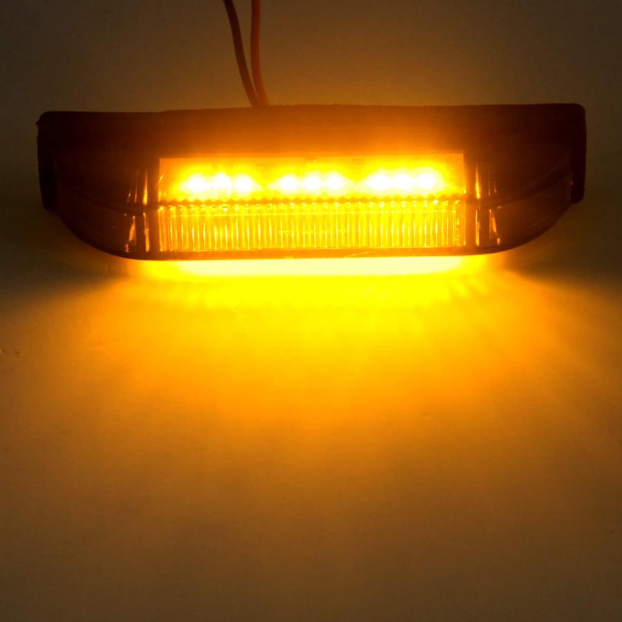 【並行輸入品】 Smoked Amber LED Front Grille Marker Lights Kit  4Pcs 4 Inch Amberの画像