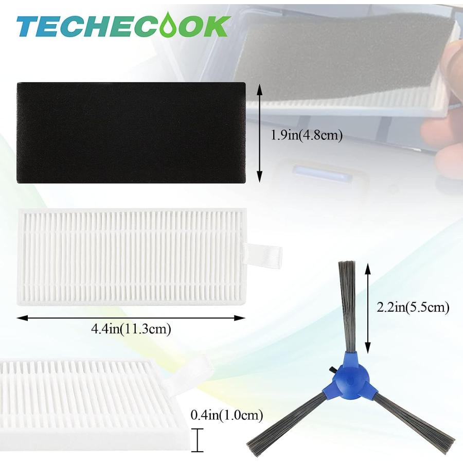 Eufy Robovac サイドブラシ フィルター Techecook の交換 - Eufy RoboVac 11S、12、15C、30、30C アクセサリー ロボット掃除機フィルター (6 サイドブラシ、6｜dep-good-choice｜04