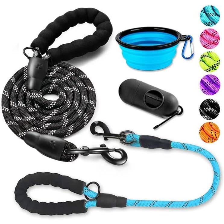 COOYOO 2 Pack Dog Leash 5 FT & 2 FT Heavy Duty Comfortable Padded
