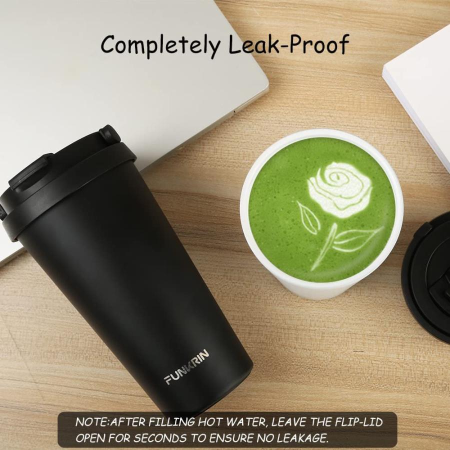 Funkrin Insulated Travel Coffee Mug with Ceramic Coating  Personalized Gifts for Men Women Kids  16oz Stainless Steel Tumbler with Flip Lid Portable｜dep-good-choice｜08