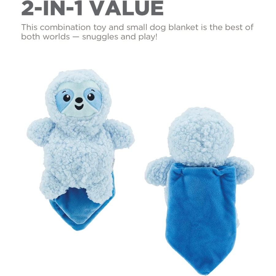 【並行輸入品】 Outward Hound Blanket Buddies Blue Sloth Small Dog Blacket Treat an_2