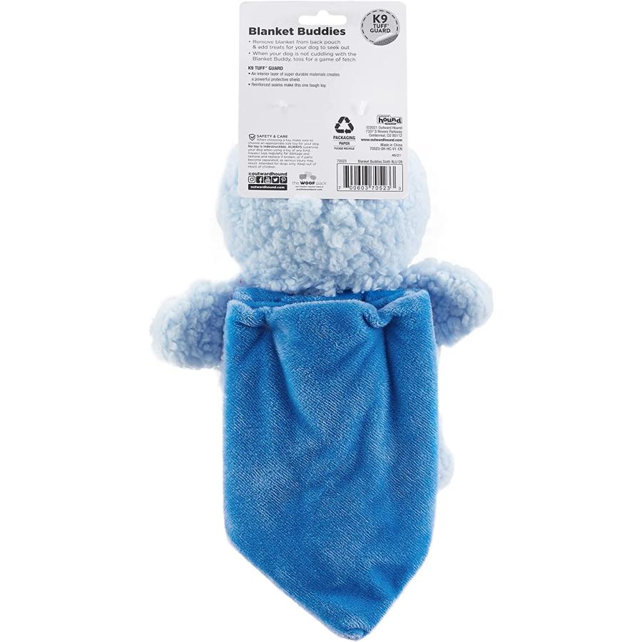 【並行輸入品】 Outward Hound Blanket Buddies Blue Sloth Small Dog Blacket Treat an_7