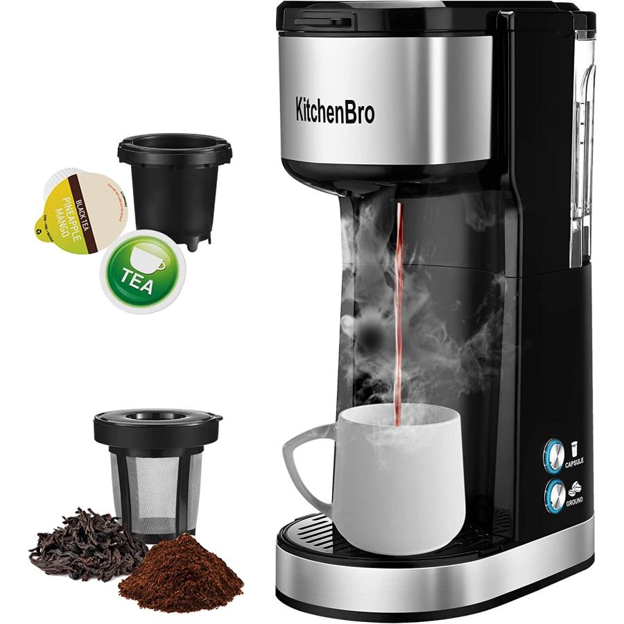 Single Serve Coffee Maker for K Cup Pod Ground Coffee Mini Coffee Maker