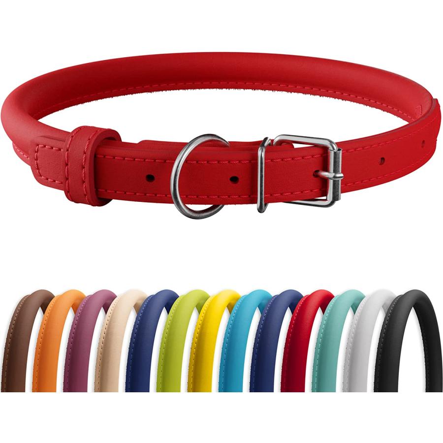 並行輸入品】 CollarDirect ロールドレザー犬用首輪、ソフトパッド入り