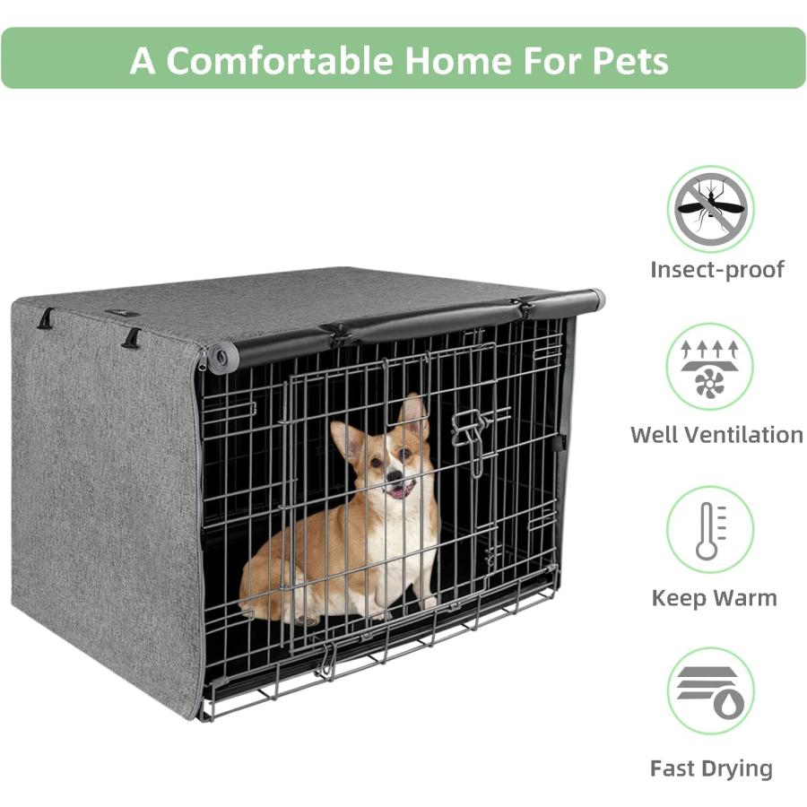 【並行輸入品】 X-ZONE PET Double Door Dog Crate Cover - Polyester Pet Kennel Coverの画像