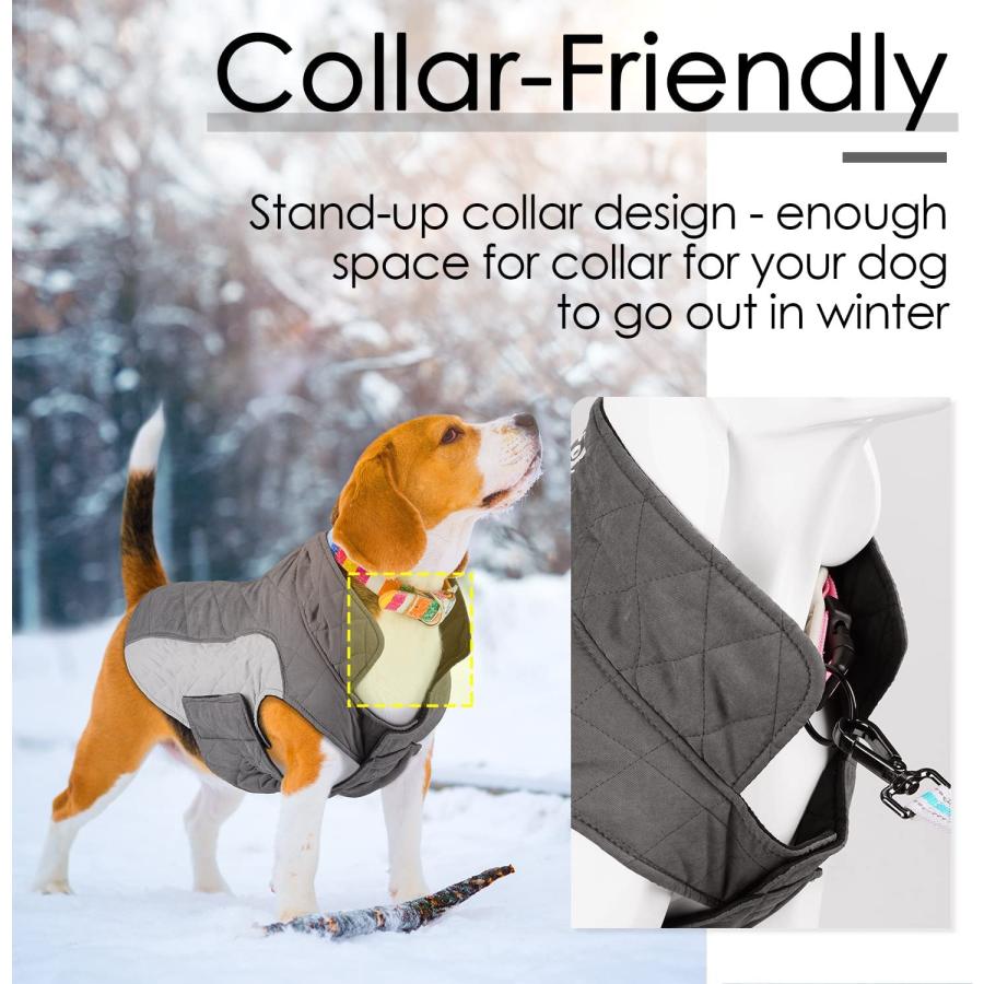 ThinkPet Dog Cold Weather Coats Cozy Waterproof Windproof Reversible