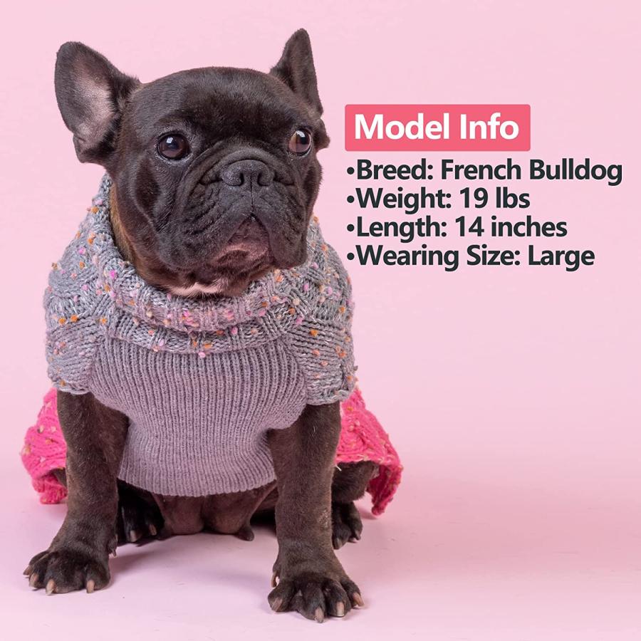 コンテンツも満載 KYEESE 2022 Dog Sweater Color Block with Fuzzy Thread Knitted Turtleneck Dog Knitwear with Leash Hol