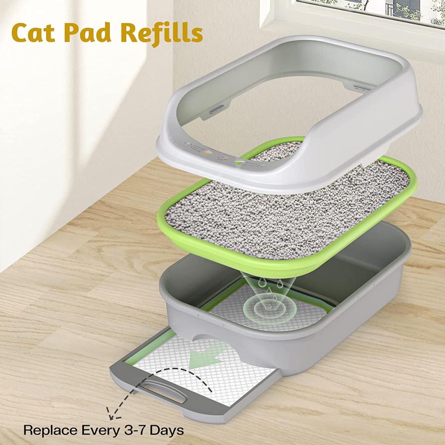 【並行輸入品】 MIZOK Cat Pads 16.9x11.4in Refills for Litter Box  6-Layer Leak-Proの画像