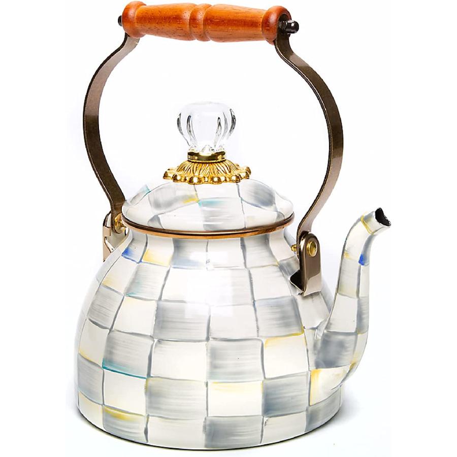並行輸入品】 MacKenzie-Childs スターリングチェック エナメルティー