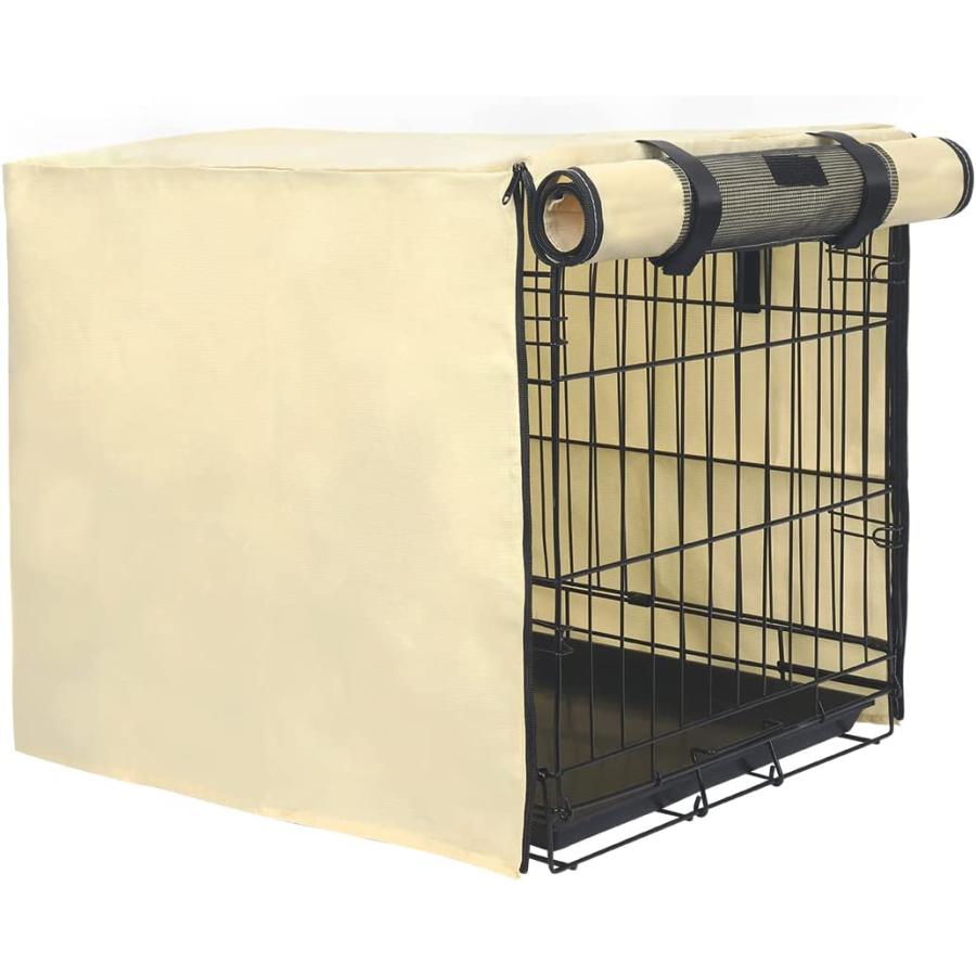POP DUCK 犬用クレートカバー 丈夫なペット犬小屋カバー 24 30 36 42 48インチワイヤドッグクレート用 ベージュ 24 並行