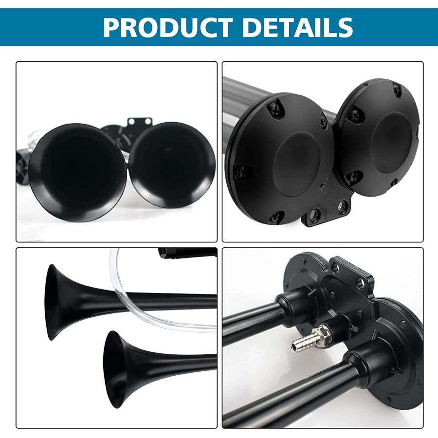 12V　150db　Air　for　Horn　Car　Kit　Vehicles　Trumpet　Truck　Super　Horns　Any　with　Air　Horn　for　Dual　Compressor　Train　for　Trucks　Truck　12V　Loud　Motorcycl