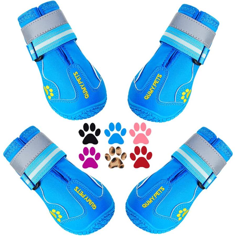 並行輸入品】 QUMY Dog Boots Paw Protectors for Medium Large Dogs