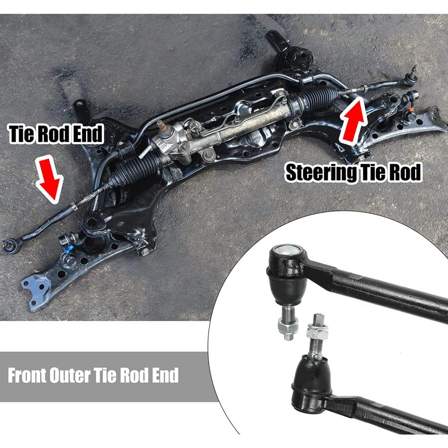 【並行輸入品】 X AUTOHAUX 2pcs Front Outer Tie Rod End Links Suspension Steering P_4