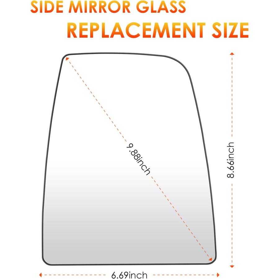 【並行輸入品】 Right Passenger Side Mirror Glass Replacement Compatible with 2015の画像