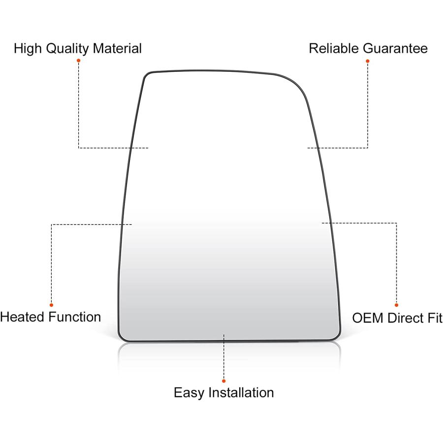 【並行輸入品】 Right Passenger Side Mirror Glass Replacement Compatible with 2015の画像