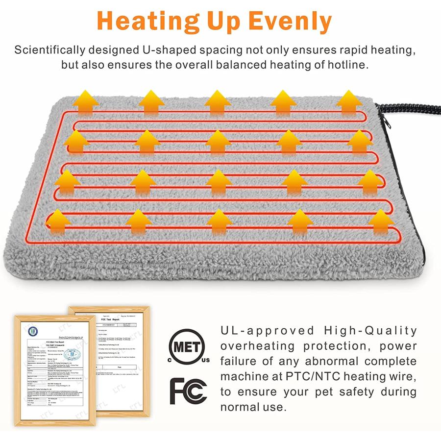 SHU UFANRO Heated Dog Bed 6 Adjustable Temperature Pet Heating Pad