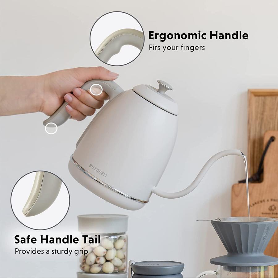 【並行輸入品】 BUYDEEM K821 Electric Gooseneck Kettle with Variable Temperature Coの画像