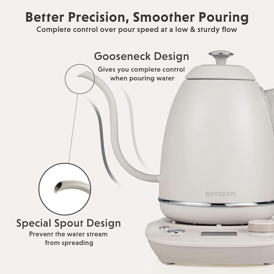 【並行輸入品】 BUYDEEM K821 Electric Gooseneck Kettle with Variable Temperature Coの画像