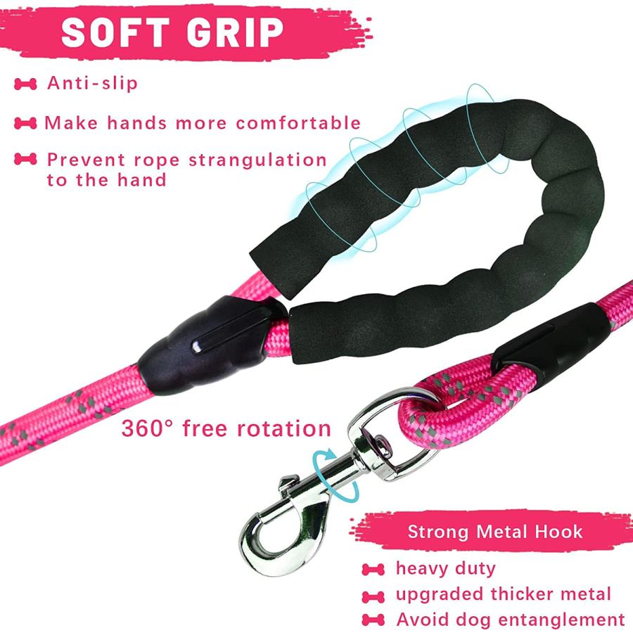 NAZOU 1/2 in Dog Leash 3FT 4FT 5FT 6FT 10FT 15FT 20FT 30FT Heavy Duty