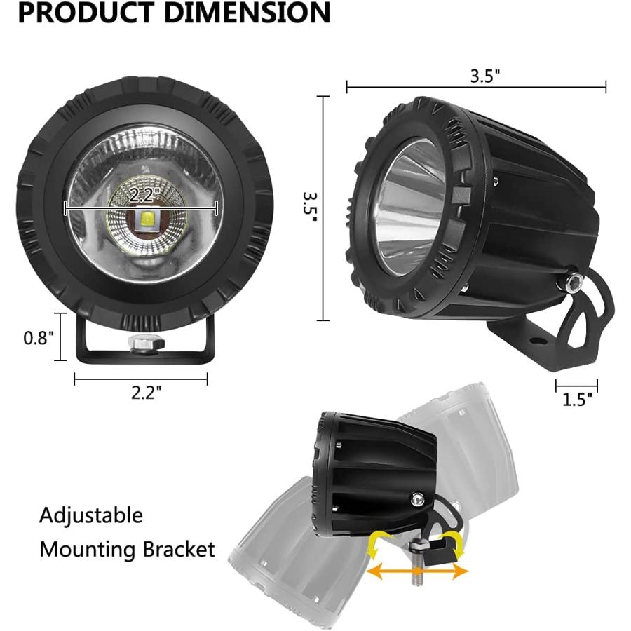 【並行輸入品】 Round LED Pods KRASAM 2PCS 3.5Inch 70W LED Light Bar Super Bright_1
