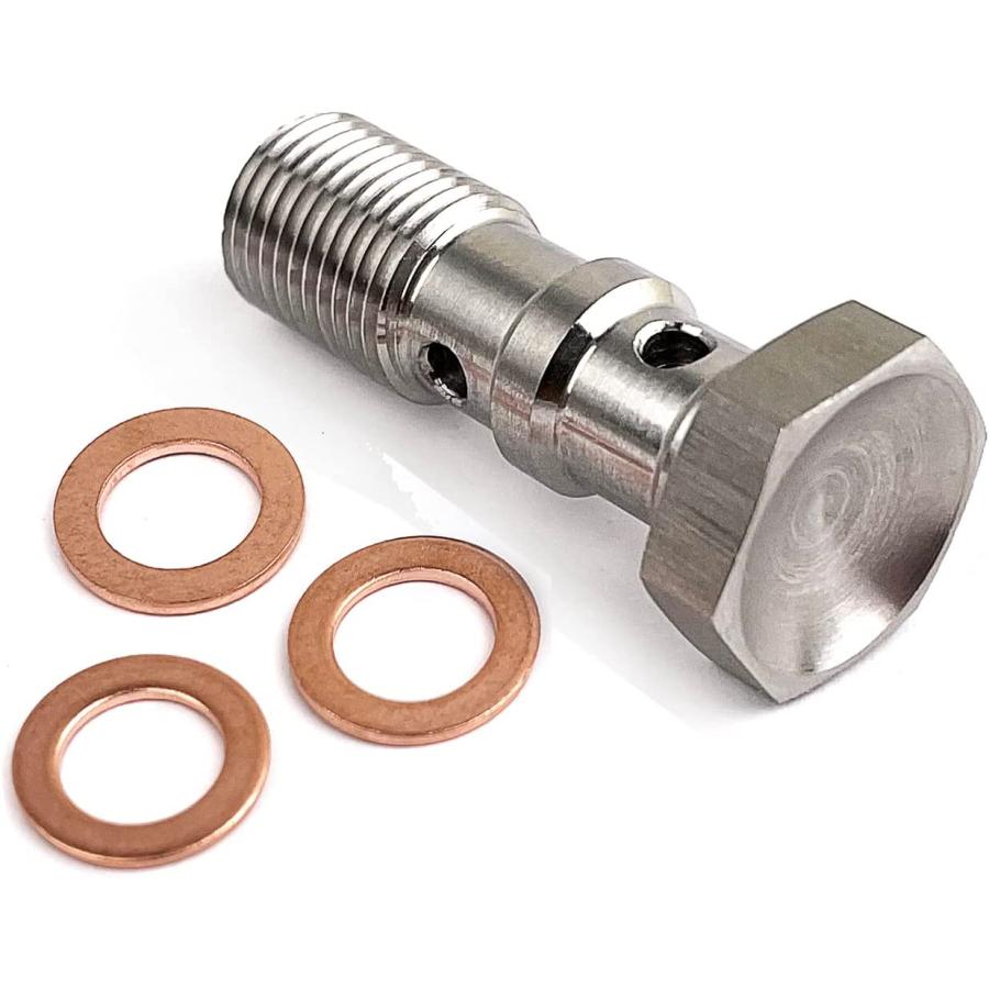 Stainless Steel Brake Double Banjo Bolts M10x1.0 Brake Fitting Adapter