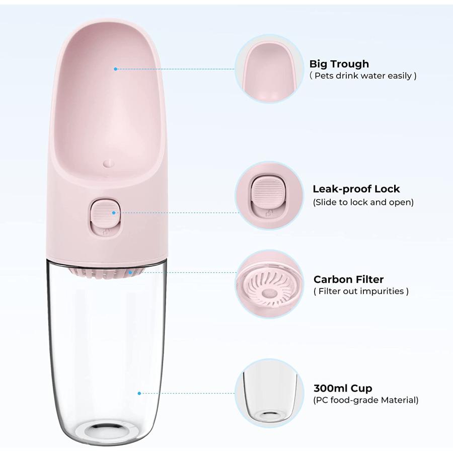【並行輸入品】 Dog Water Bottle Portable Dog Water Bottle Portable Water Bowl 2_3