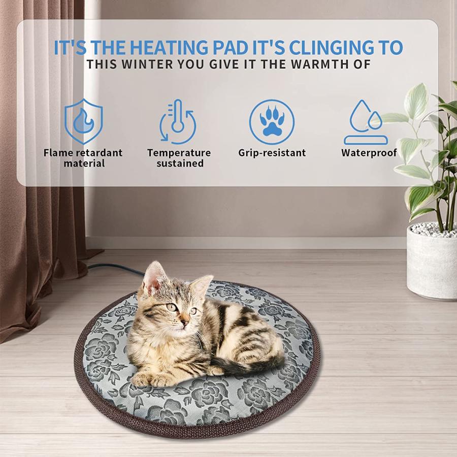 タブレット HYDGOOHO Pet Heating Pad Round-D15in Cat Heating pad Waterproof with Smar